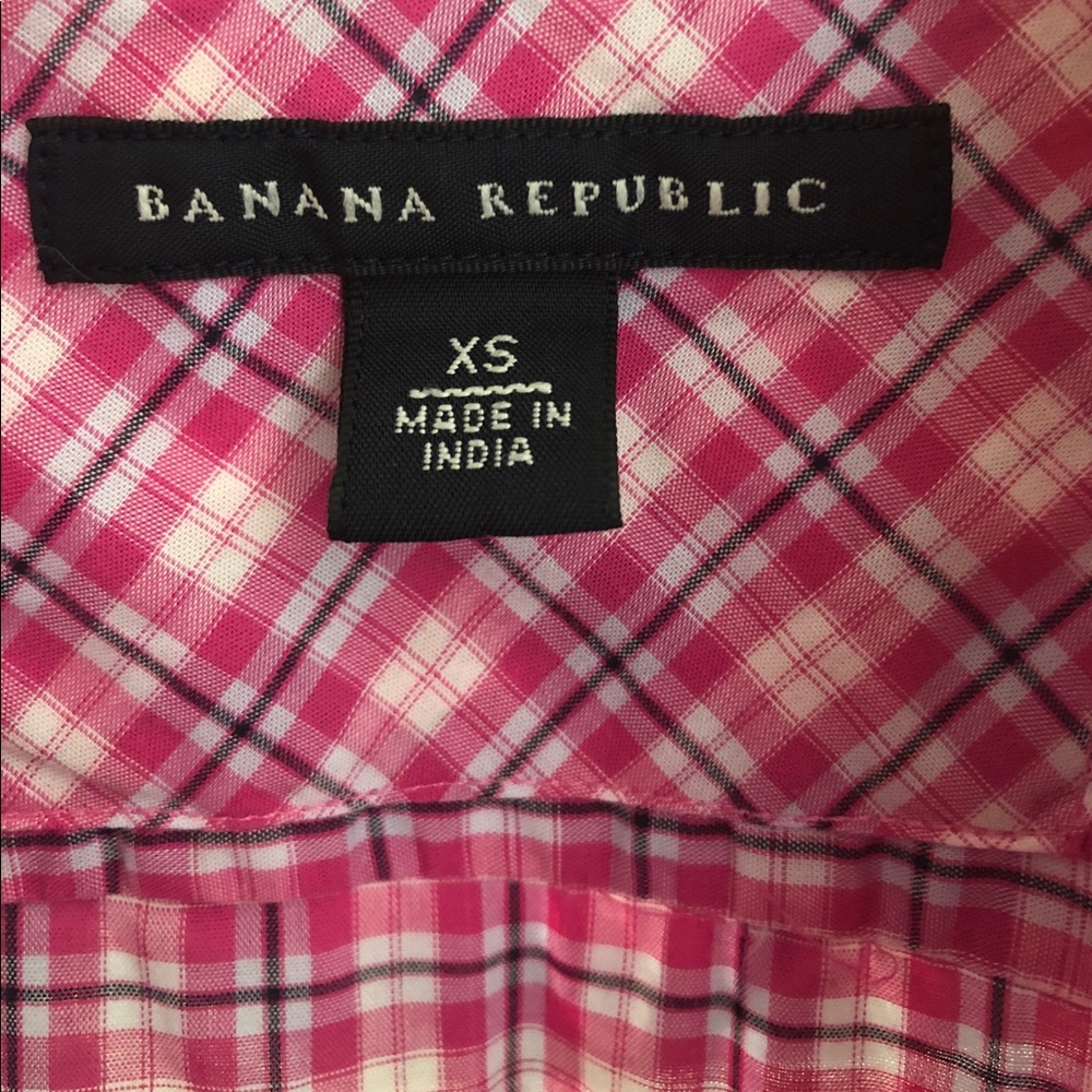 Banana Republic, Pink Plaid Button Up Sz XS - Picture 10 of 10